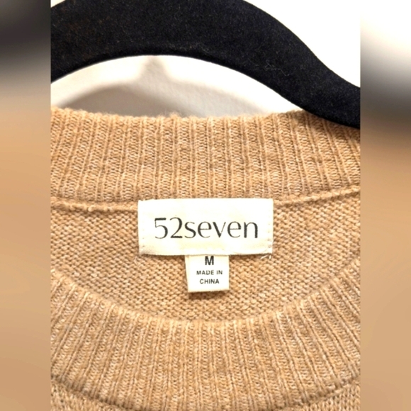 Tan Pink and White Soft Colorblock Sweater Size Medium - Picture 4 of 4